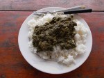 Rice with cassava&nbsp;leaves
