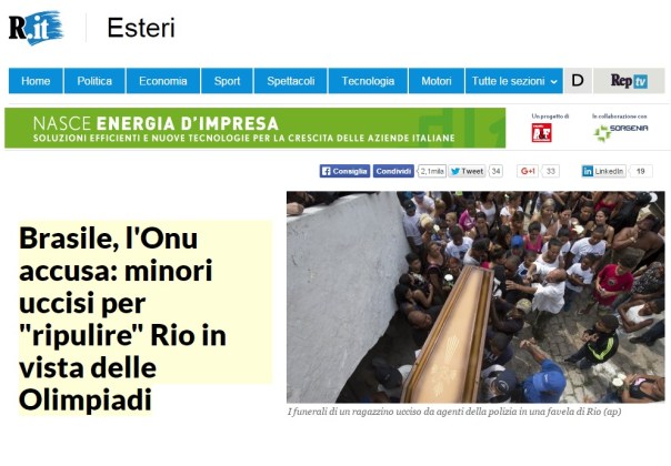 repubblica su brasile onu minori uccisi per ripulire rio
