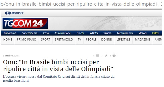 tgcom24 su brasile bimbi uccisi per ripulire